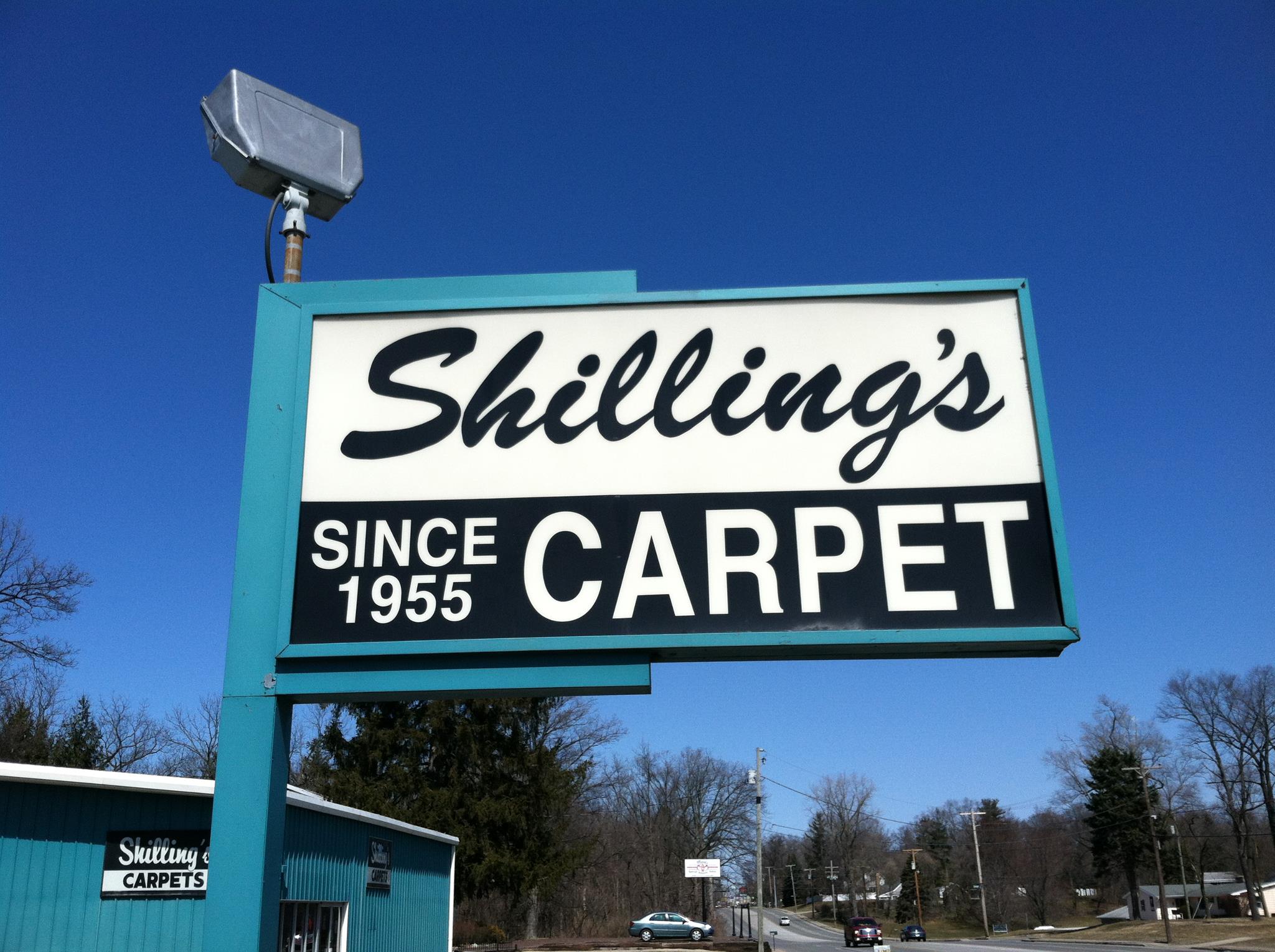 Sign outside of store location | Shilling's Carpets & Floors