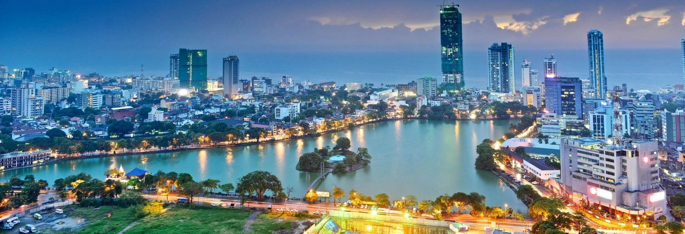 Colombo skyline beside Beira Lake