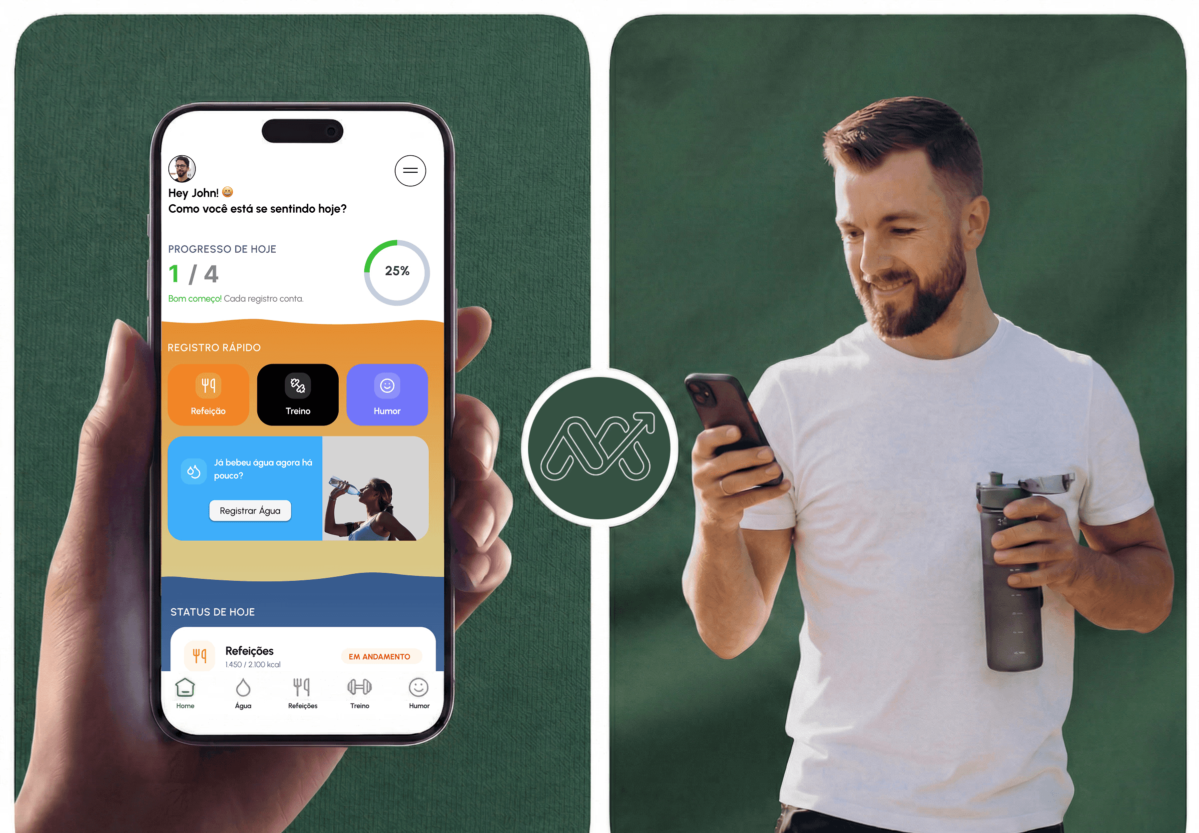 Laptop screen shows a dark-themed homepage with two professionals discussing over a table, reflecting a premium tech consultancy aesthetic.