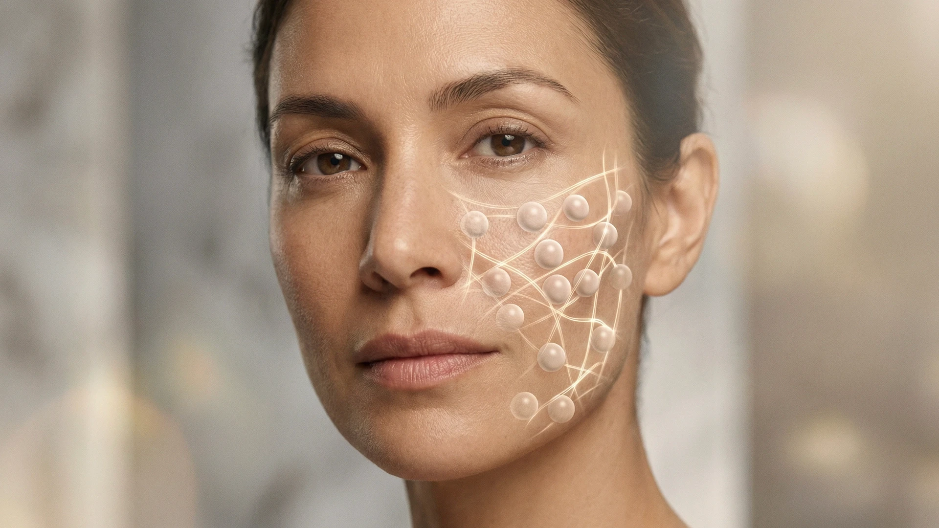 Bioestimulador facial para flacidez e envelhecimento, estimulando colágeno e melhorando a sustentação e qualidade da pele