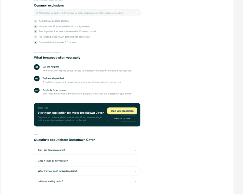 Motor product application preview