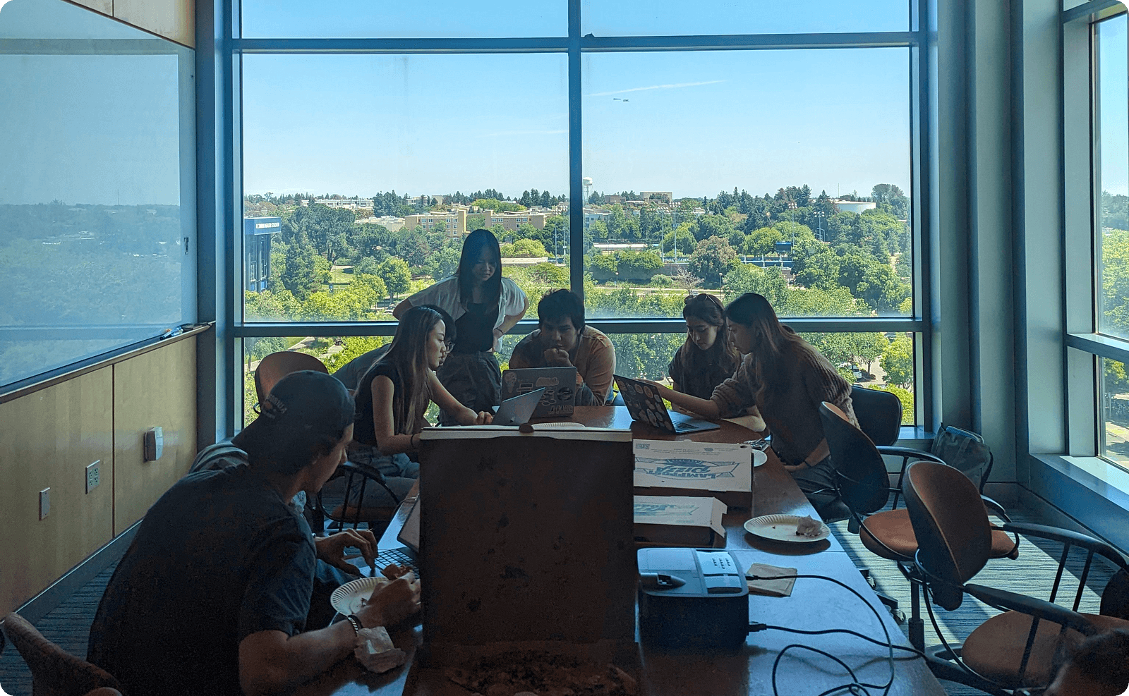 User Testing students in a lab