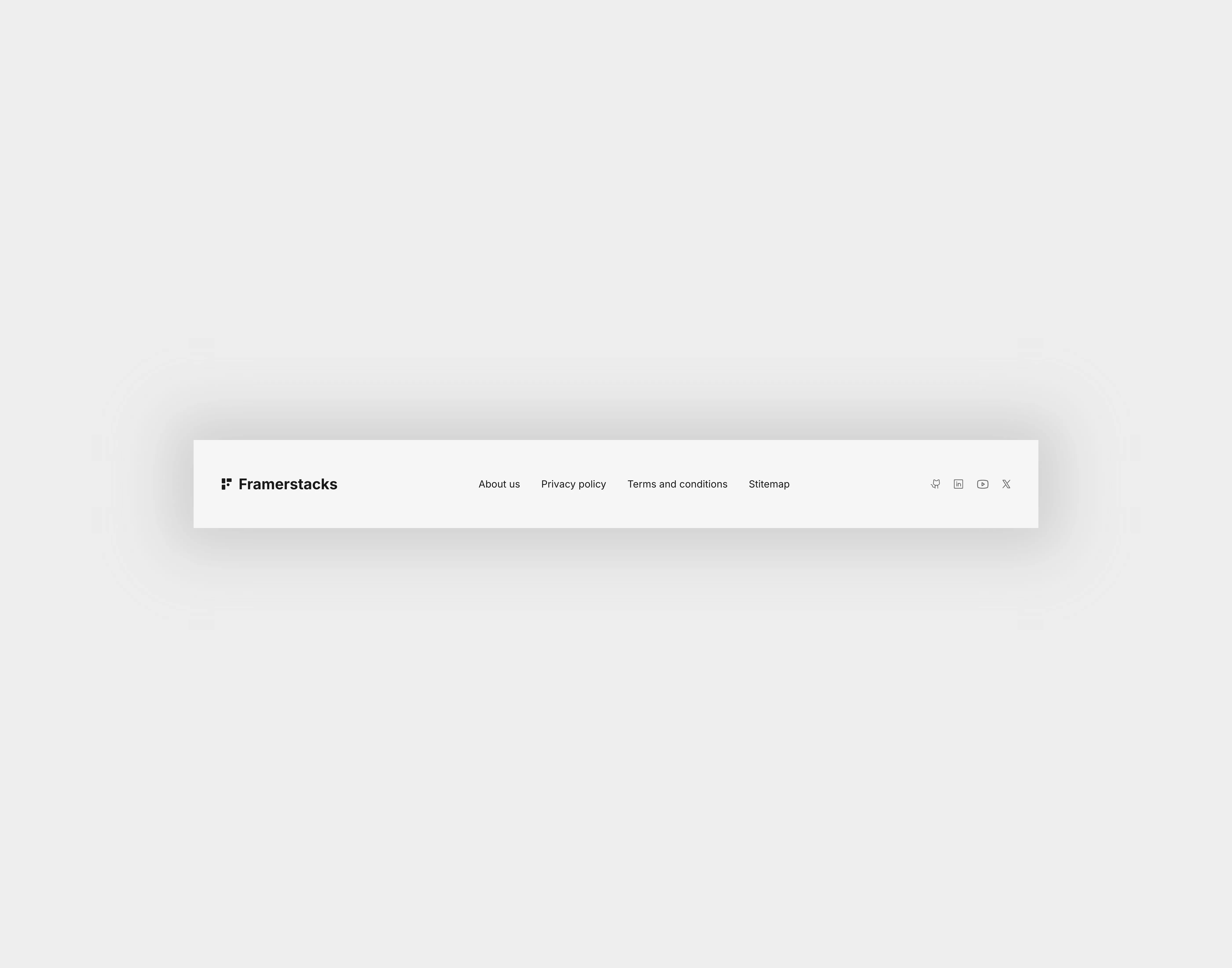 A light themed simplest ui design of a footer for webdesign.