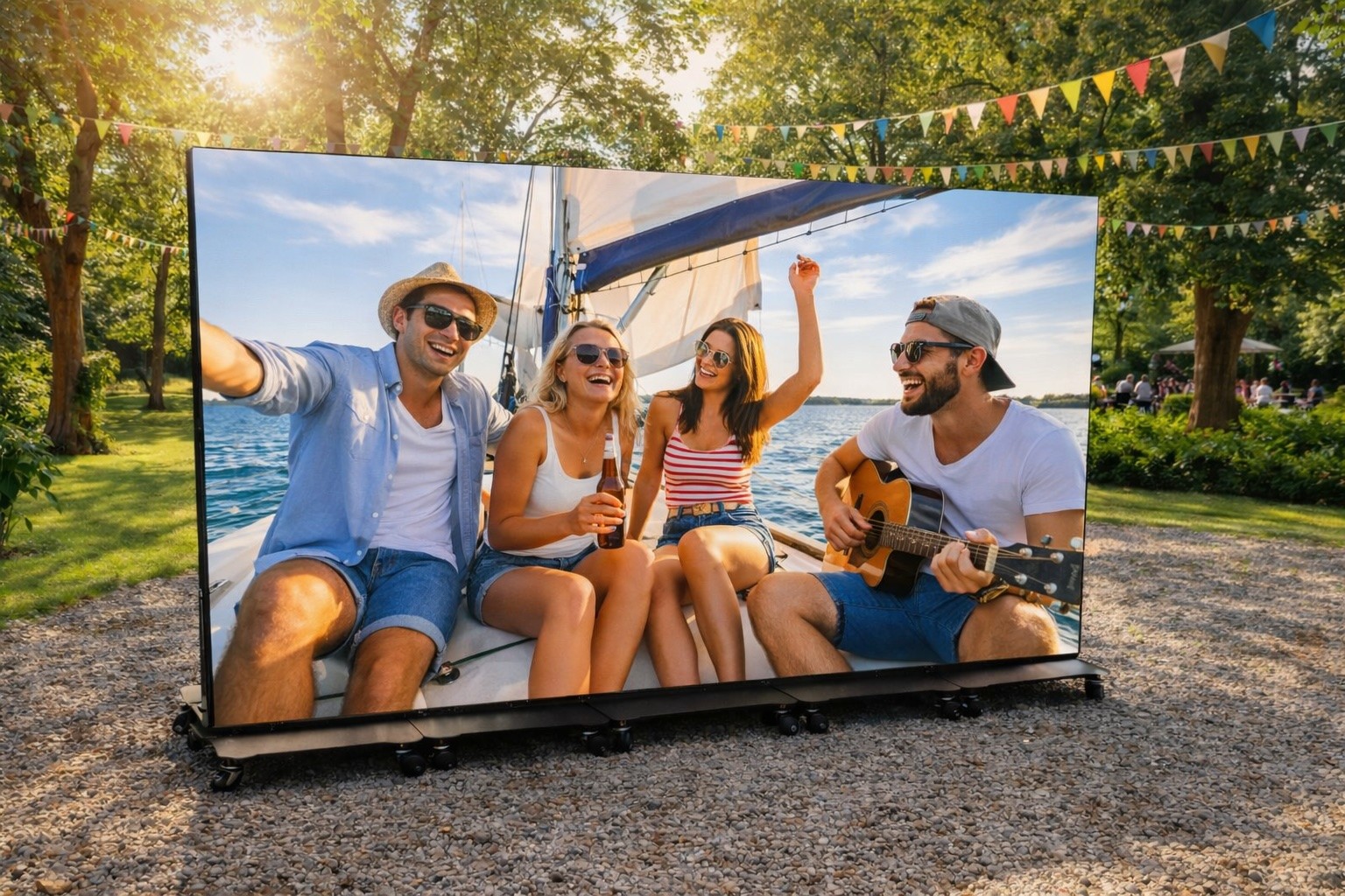 LED Wand im Sommer-Einsatz