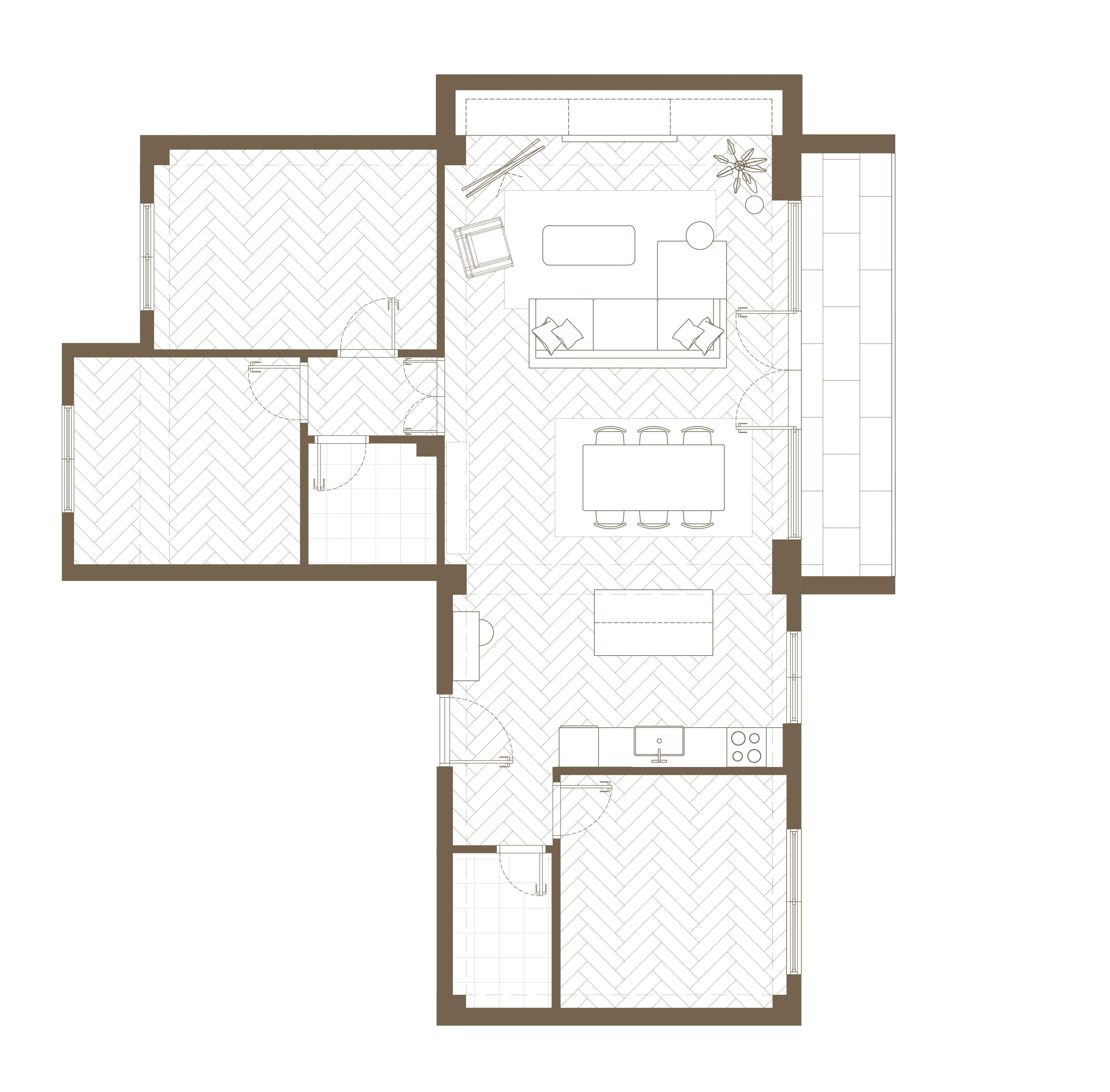 Markovi Kuli Apartment - Architectural floor plan