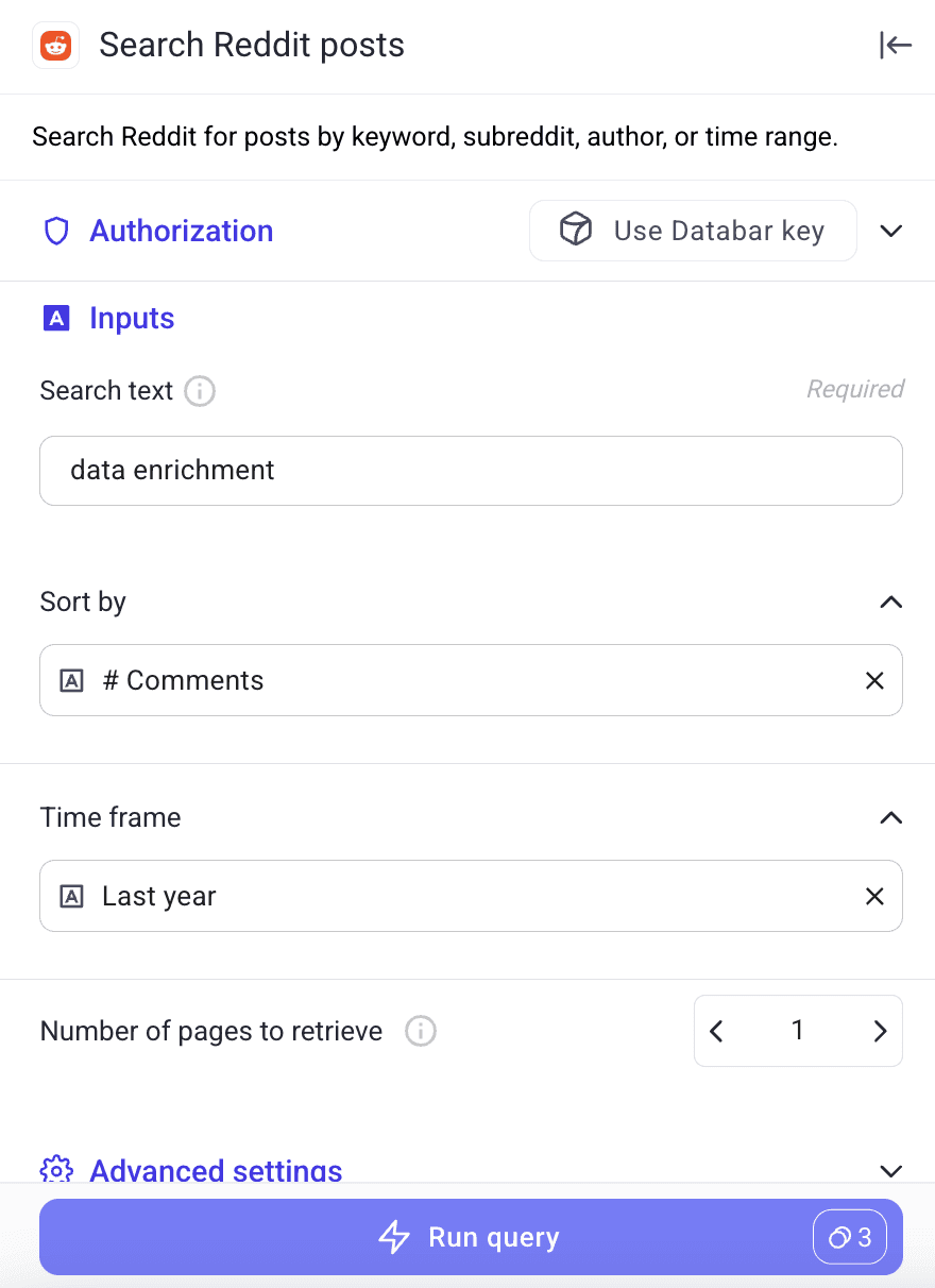 Reddit scraper select criteria 