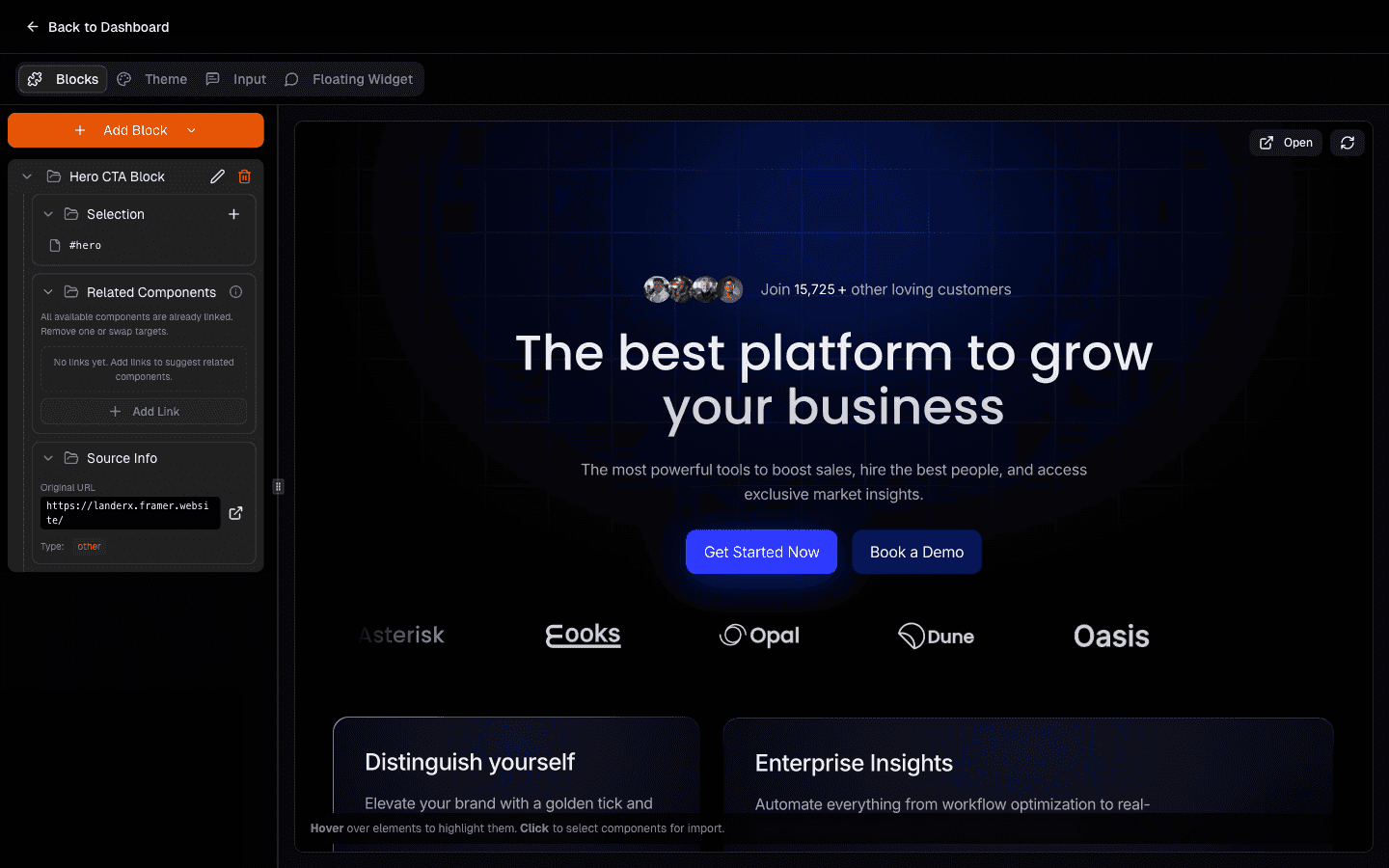 Project state before adding a new page