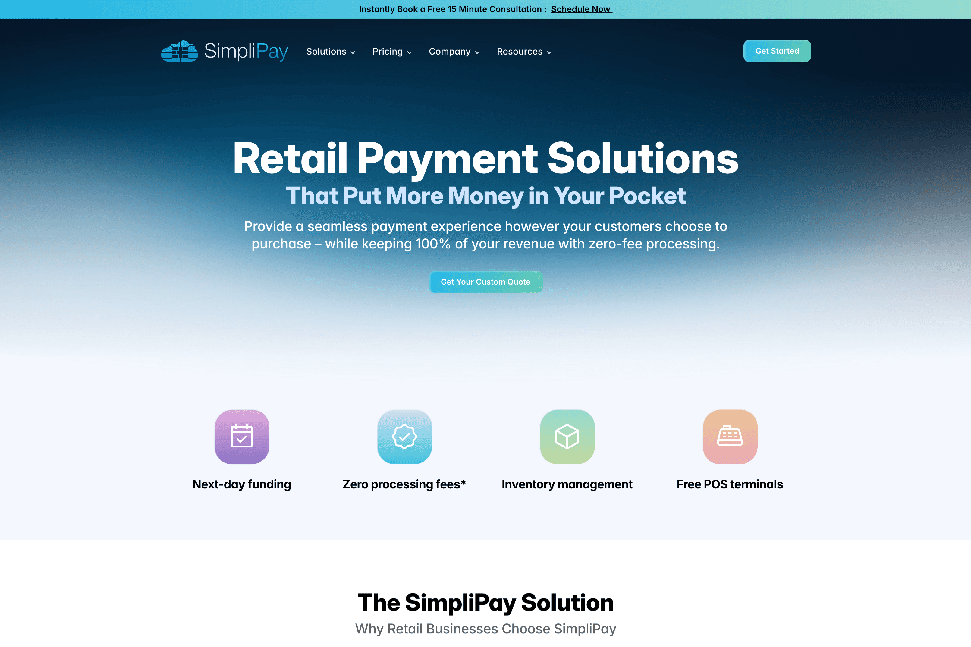 SimpliPay website page redesign featuring modern layout