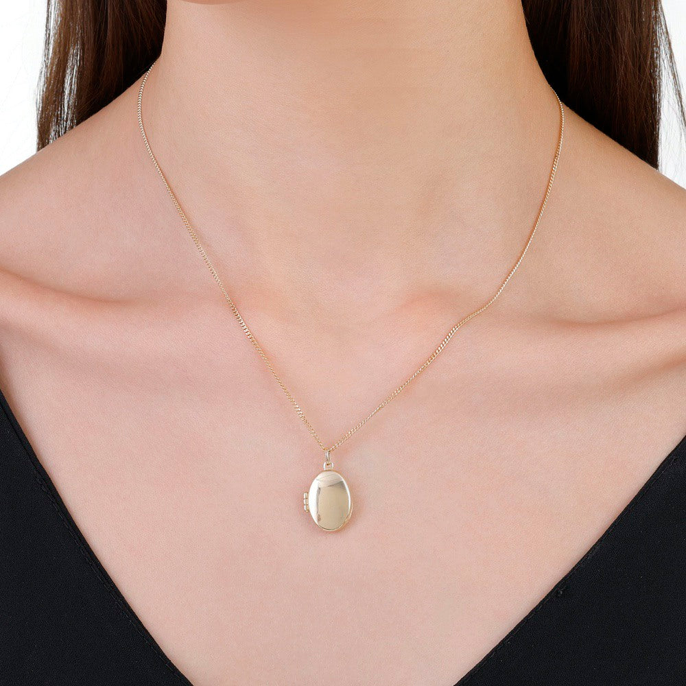 Assos Pırlanta 14 Ayar Altın Kapaklı Oval Tasarım Kolye Ucu