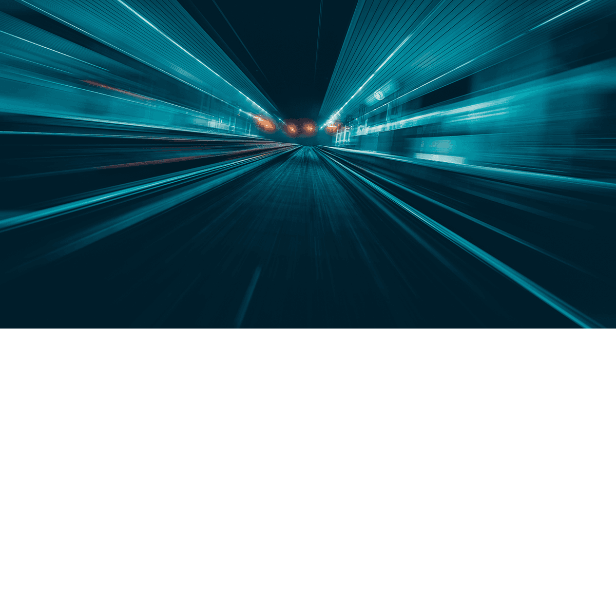 motion blur of train speeding through a tunnel 