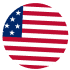 American flag circular icon with red and white stripes and blue canton representing USA banking services