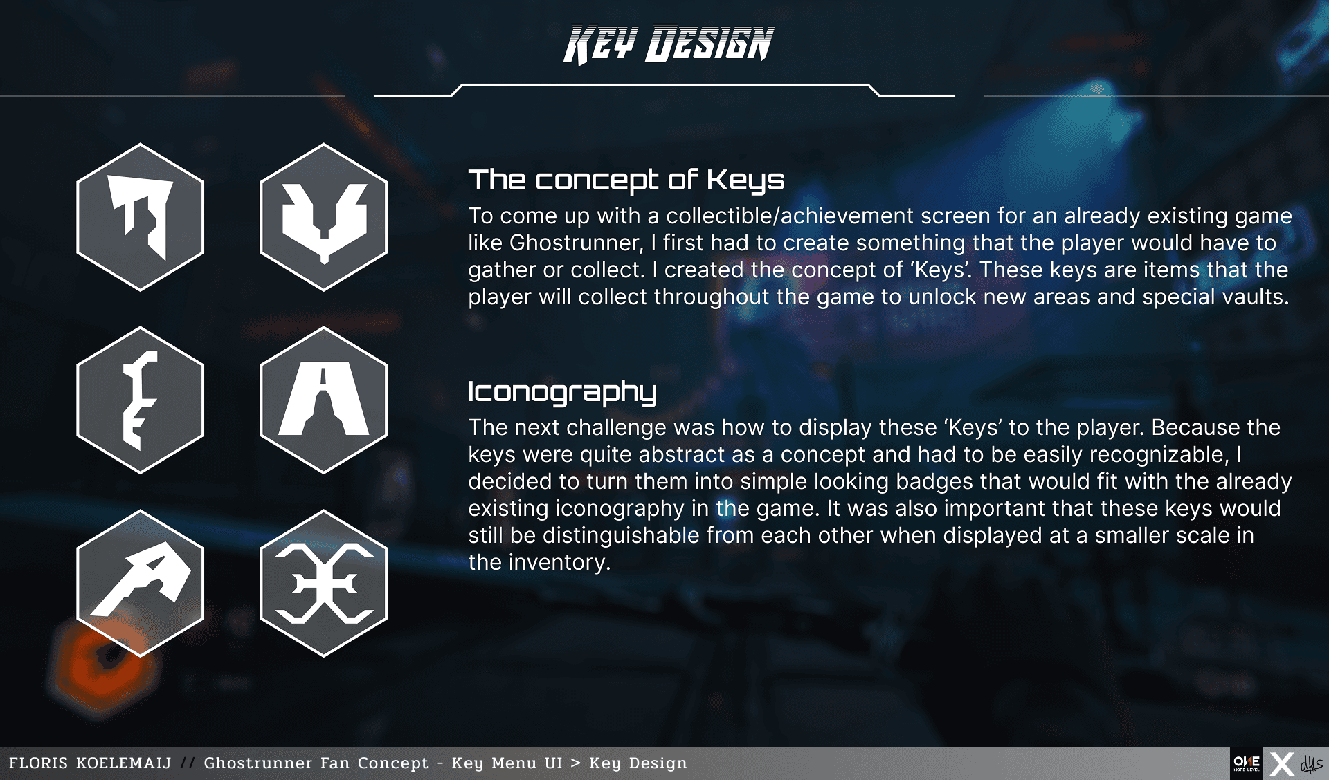 Ghostrunner Fan Concept key menu UI design