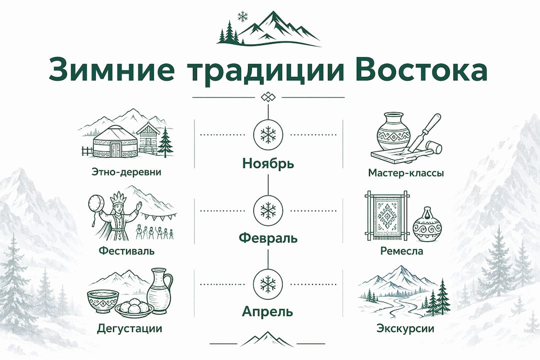 Инфографика: ключевые этапы зимних культурных мероприятий
