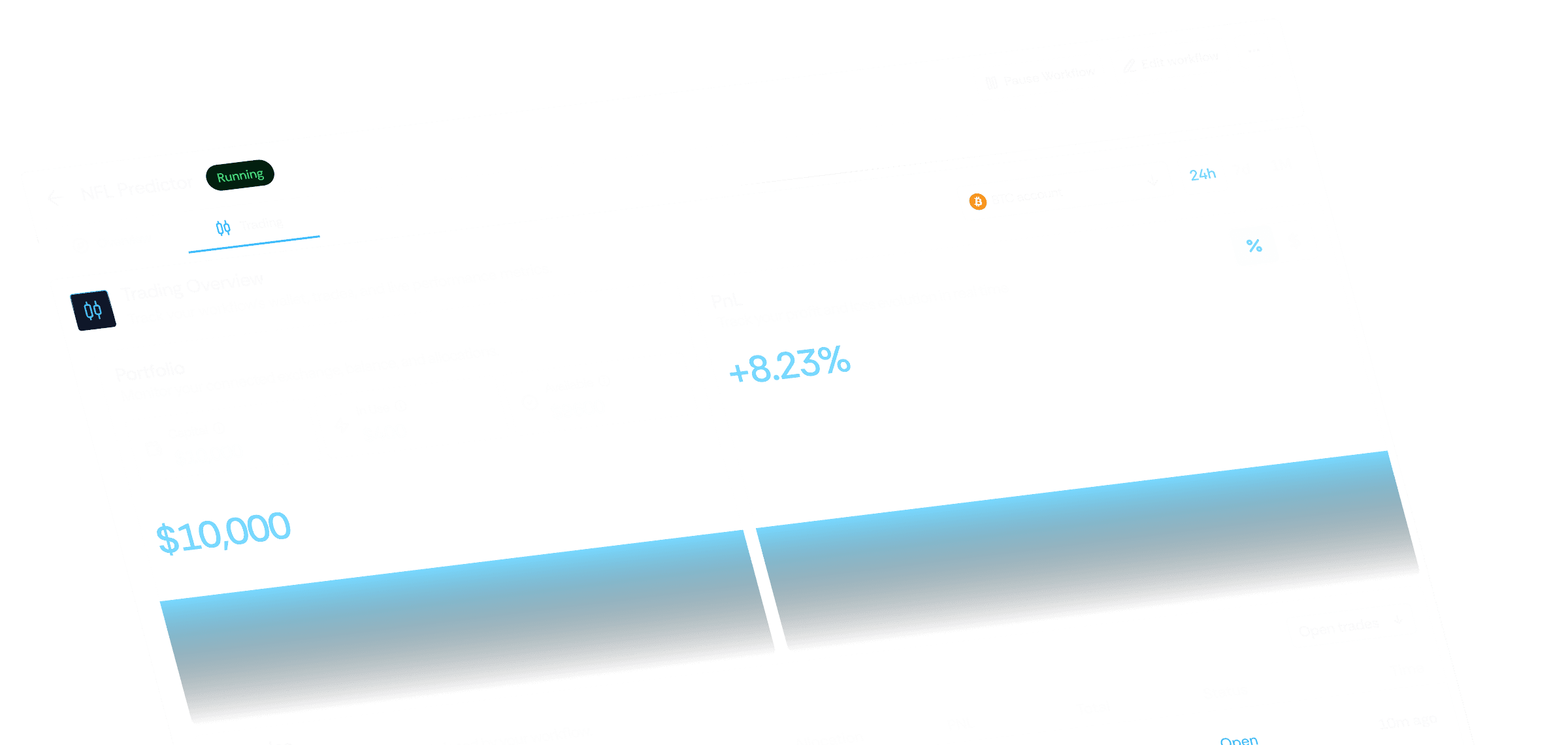 NFL Predictor dashboard showing game predictions with Eagles vs Commanders matchup, team statistics, odds comparison, and live betting execution interface