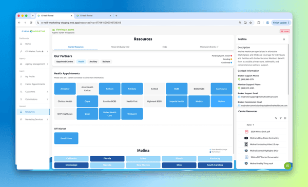 Commission dashboard
