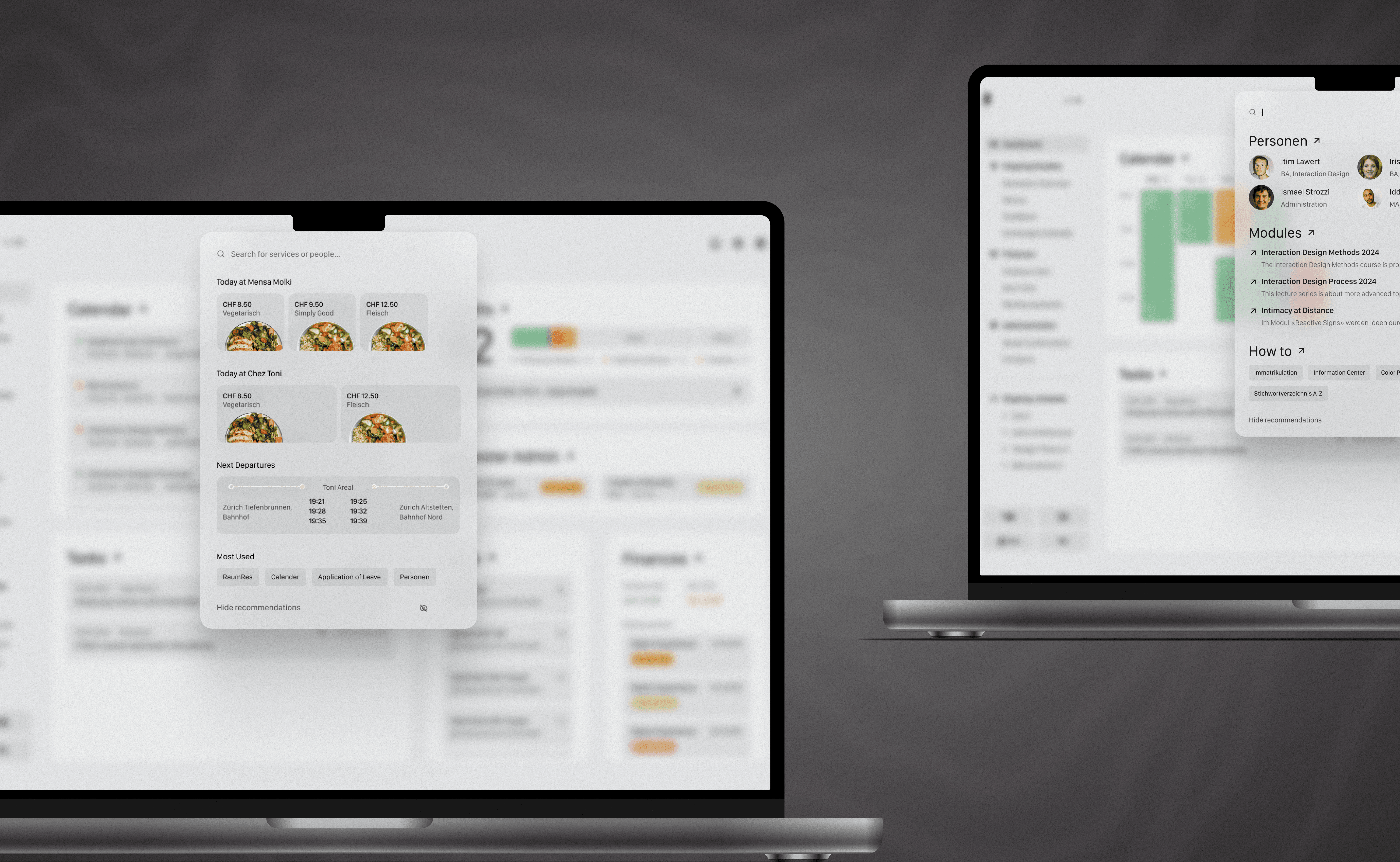 A two screens from the hair salon website