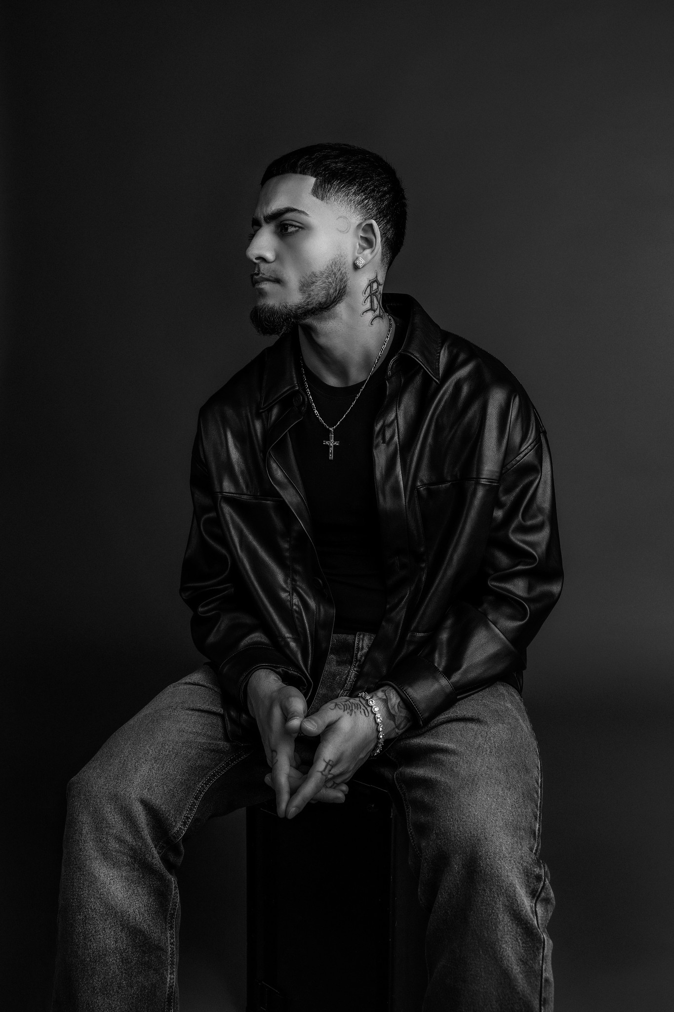 A studio space showcasing large window and contemporary design elements