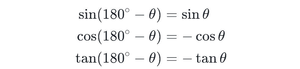 180°-θ の三角比