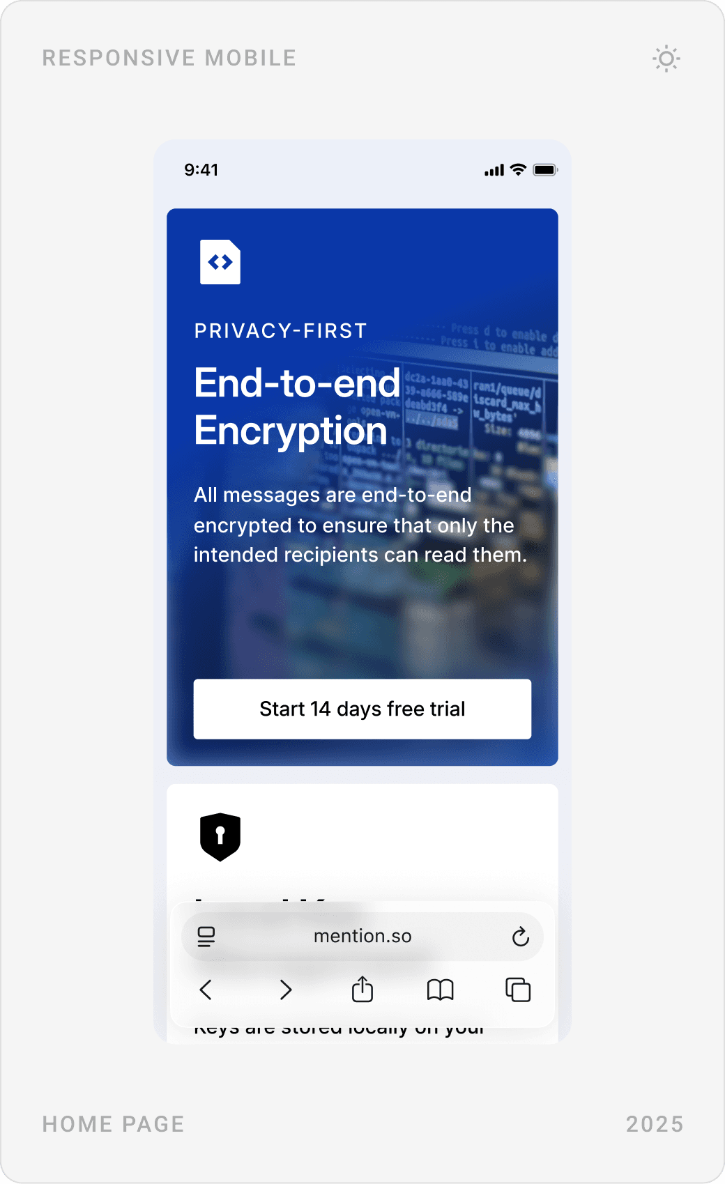 Modern Privacy-First Encryption Mobile Design