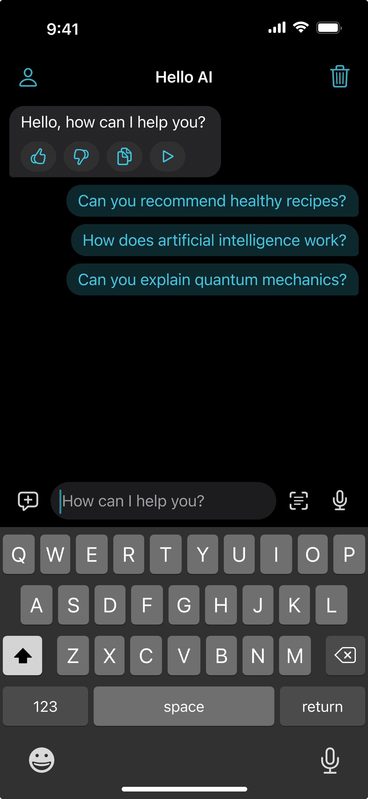 Hello AI chatbot app