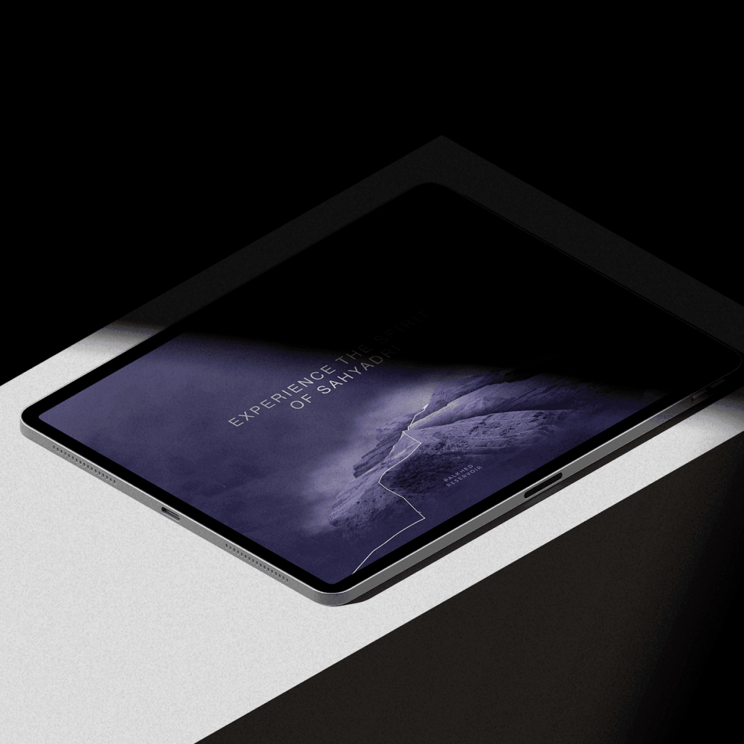 Tablet interface with textured background for bottle reservation interaction