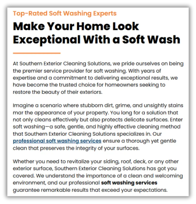Professional soft washing services for home exteriors by Southern Exterior Cleaning Solutions