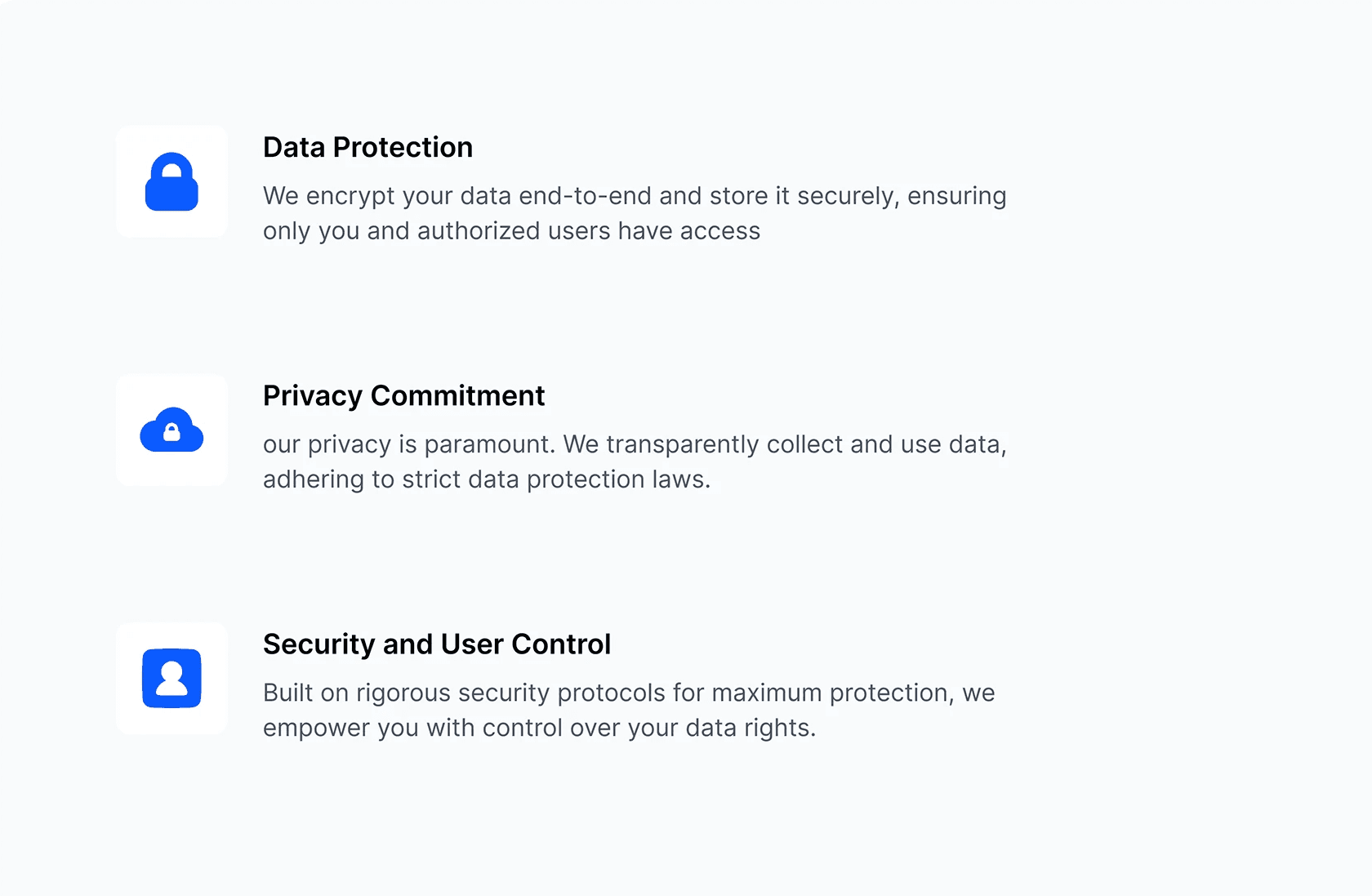 Image of security measures for data handling, inside contractful