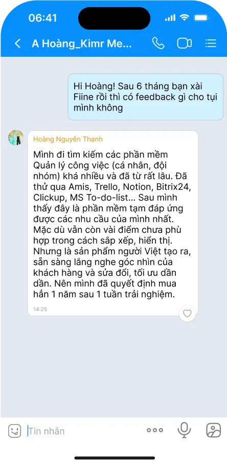 Feedback của anh Thanh