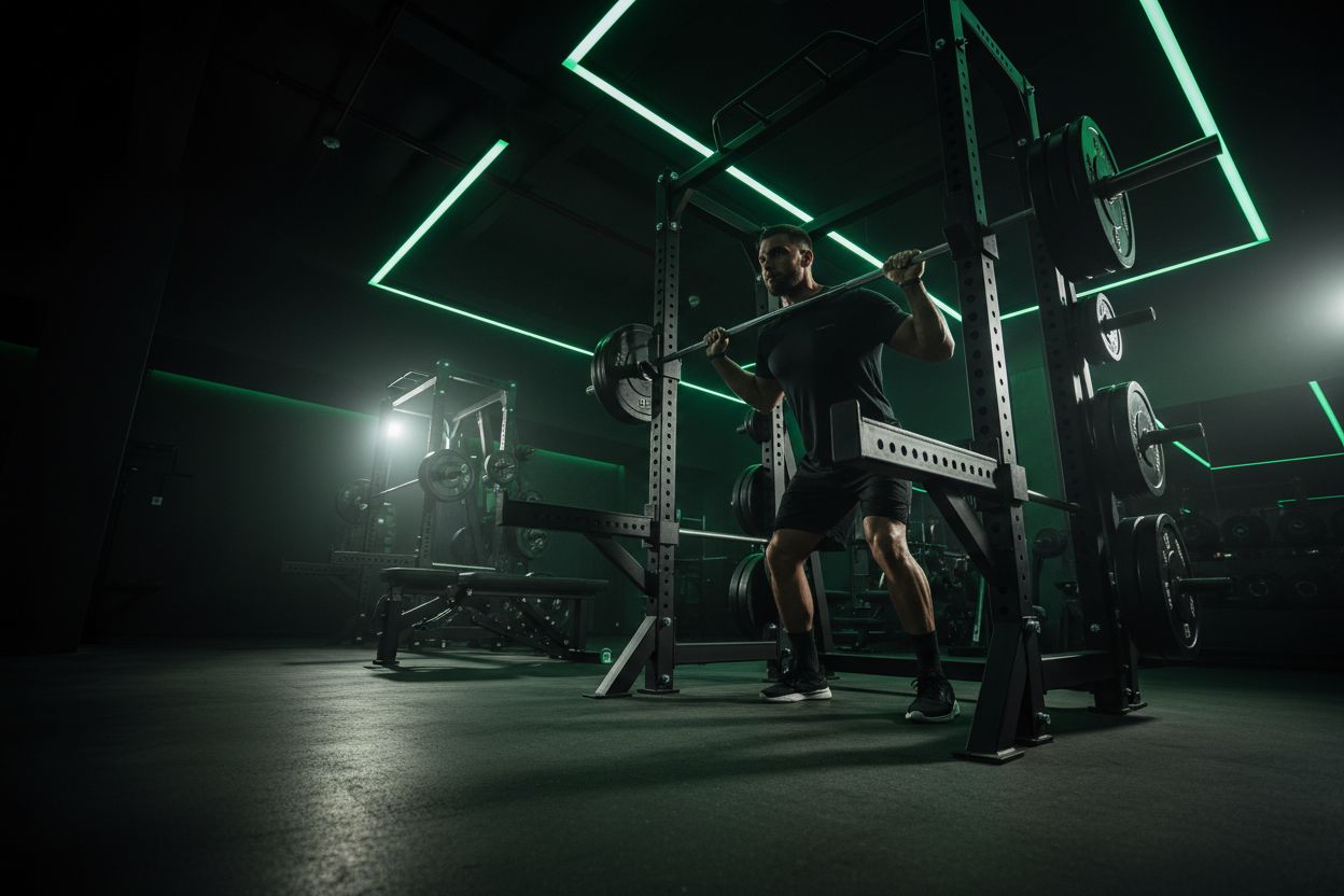 Person lifting weights in a modern gym