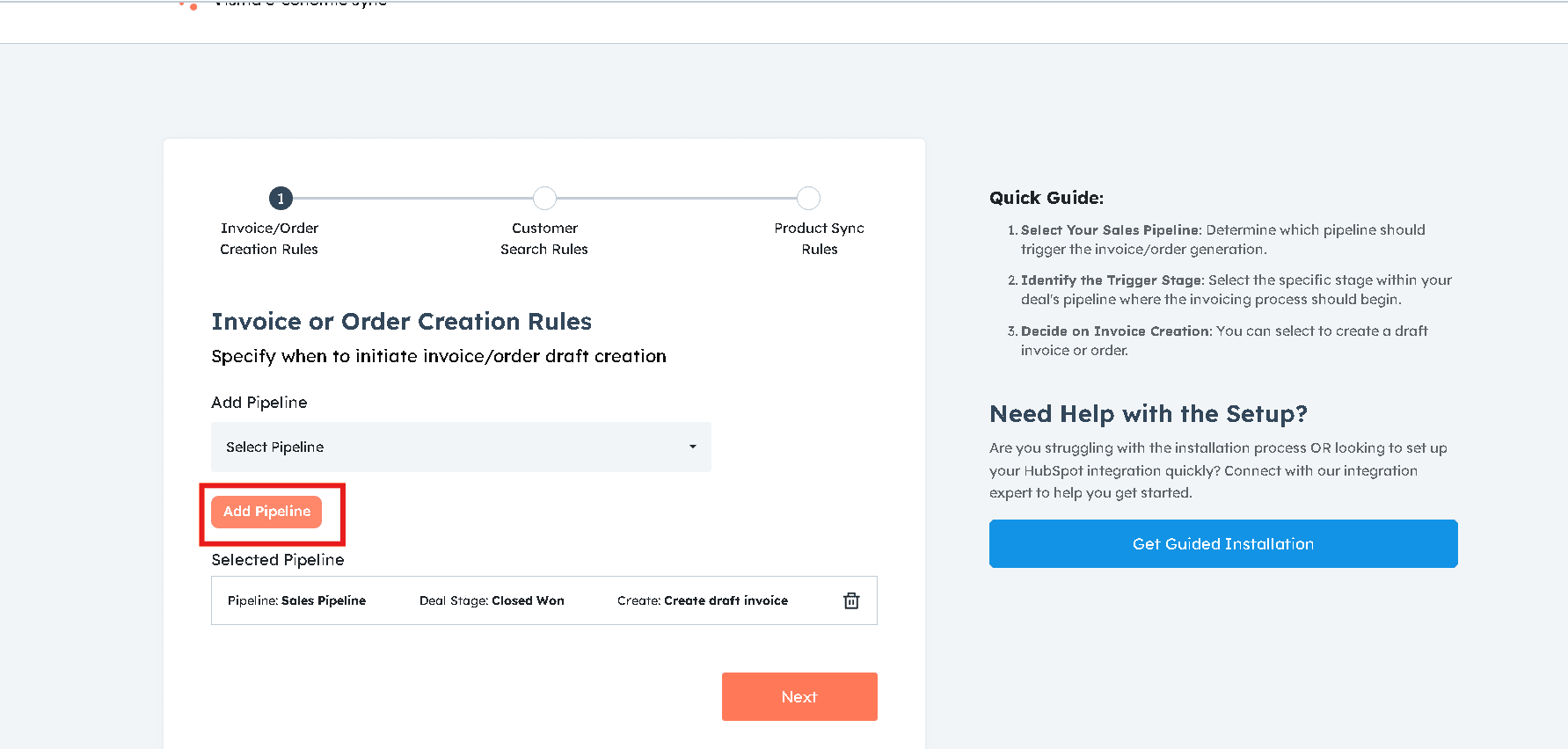 Invoice/Order Sync Rules