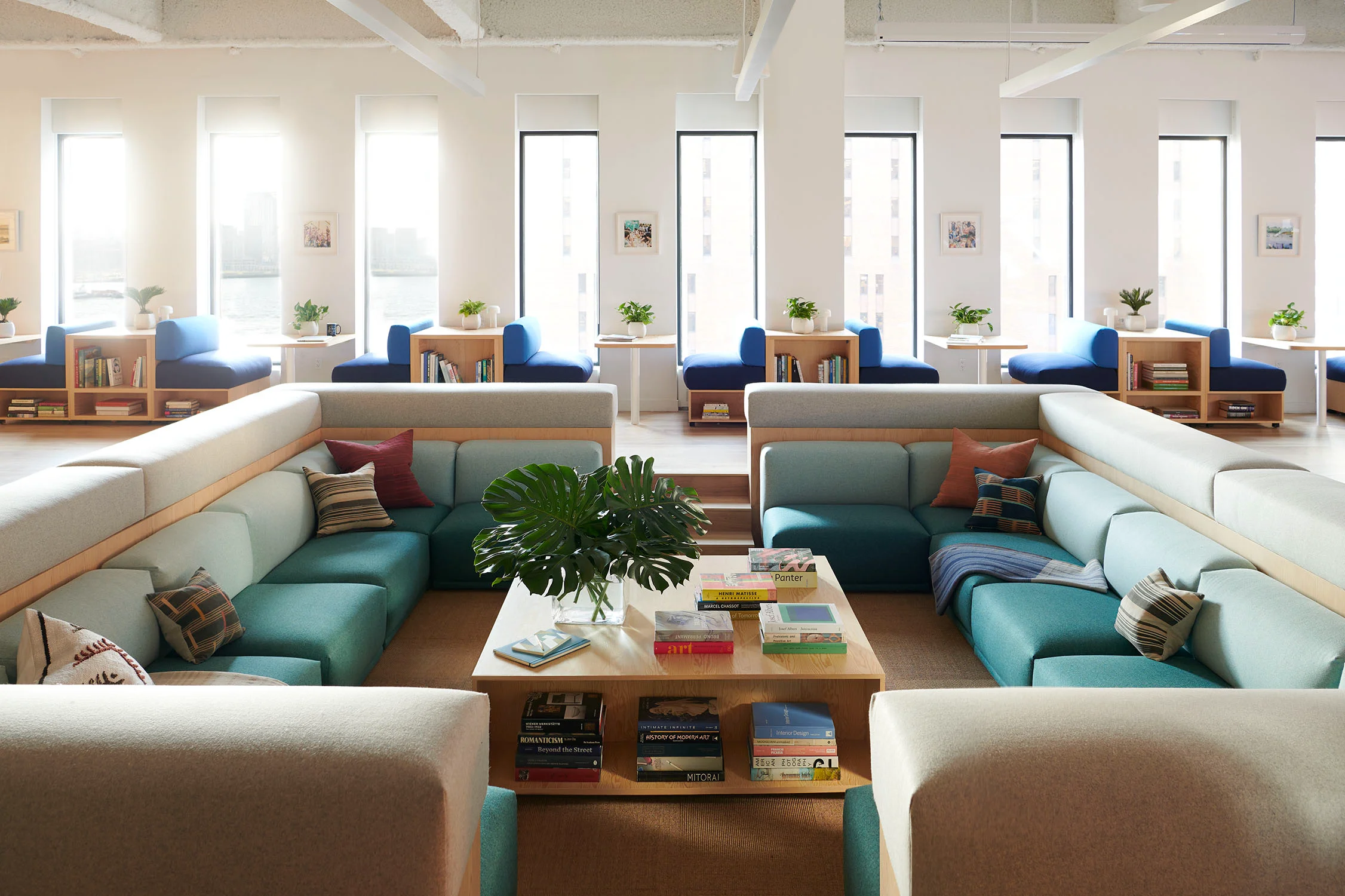 85 Broad coworking lounge interior design