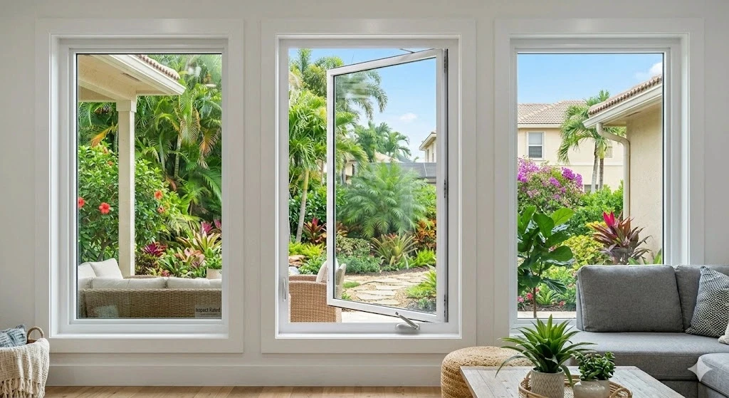 Impact-rated casement window installation in a Fort Lauderdale home — Planet Construction FL
