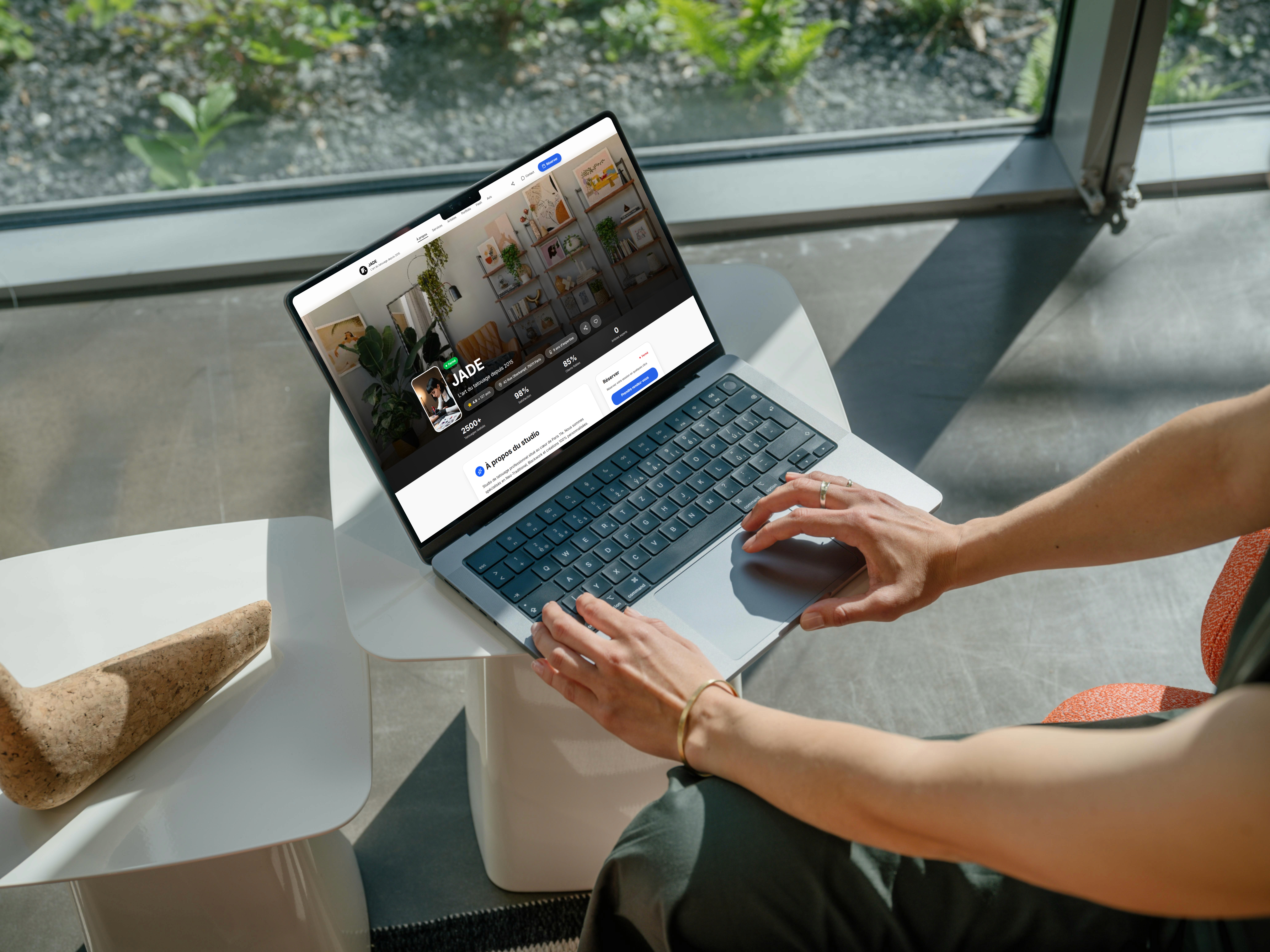 Athlete winning a race