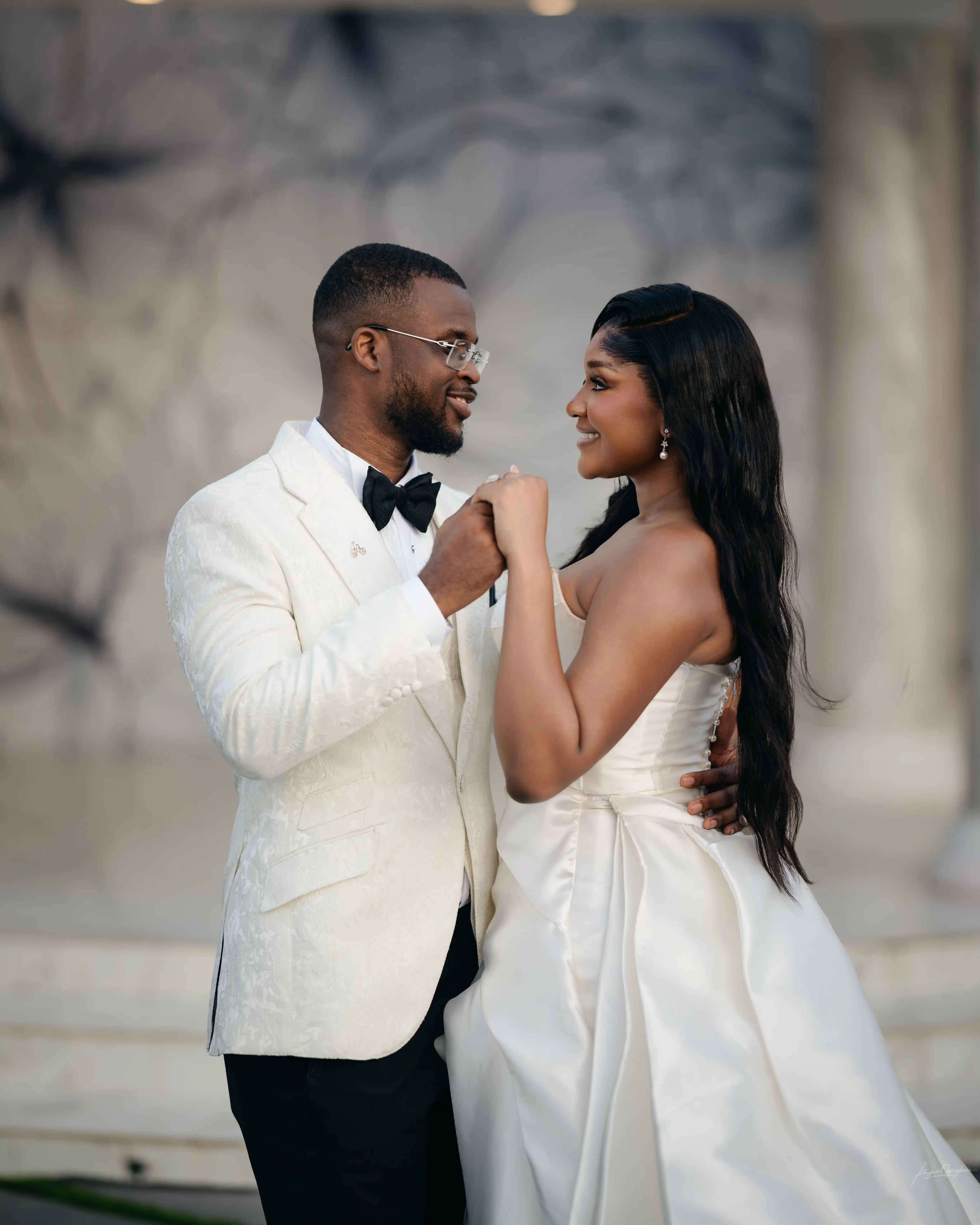 Bride and groom celebrating a luxury wedding coordinated by Victoria Brooks Events, a premium wedding planner in Nigeria.