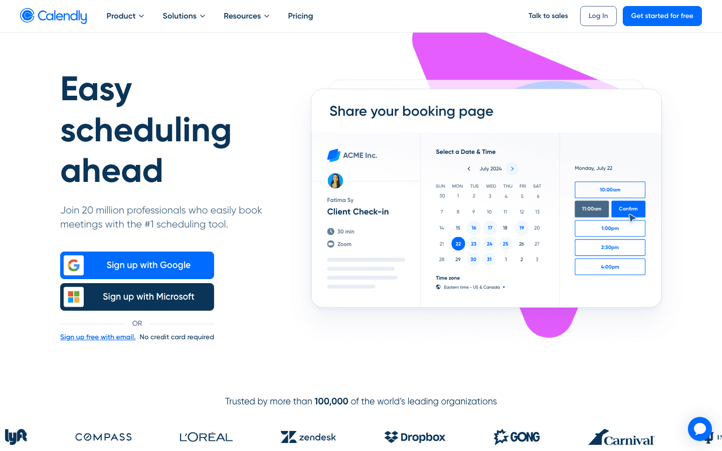 Calendly scheduling