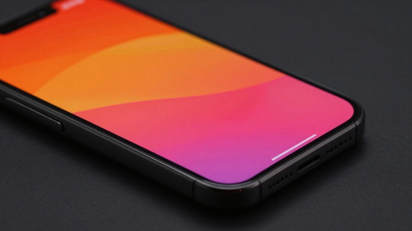 Smartphone displaying vibrant mobile content on a small screen.