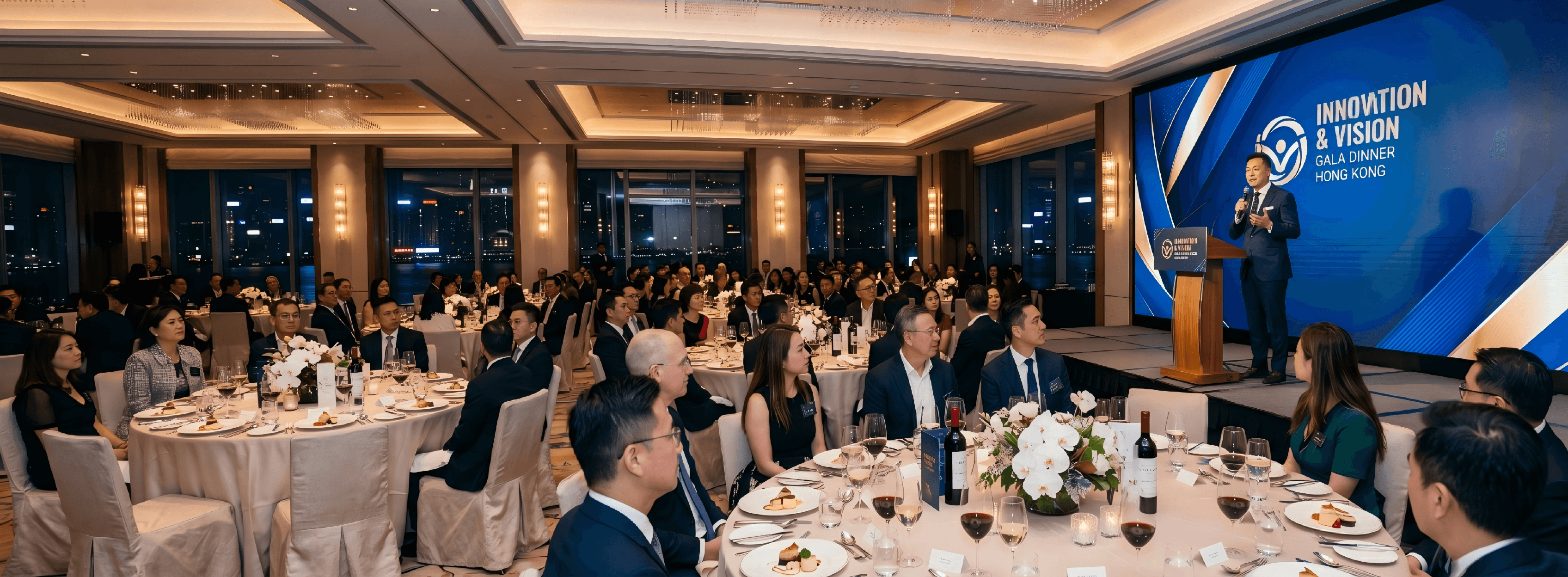 中小型商業發佈會策劃統籌 corporate product launch gala dinner with Asian speaker wine and food