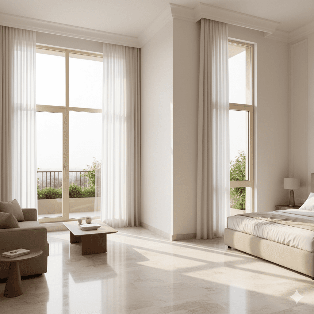 Sunlit living space with excellent ventilation, Vastu-compliant design, M3M floors