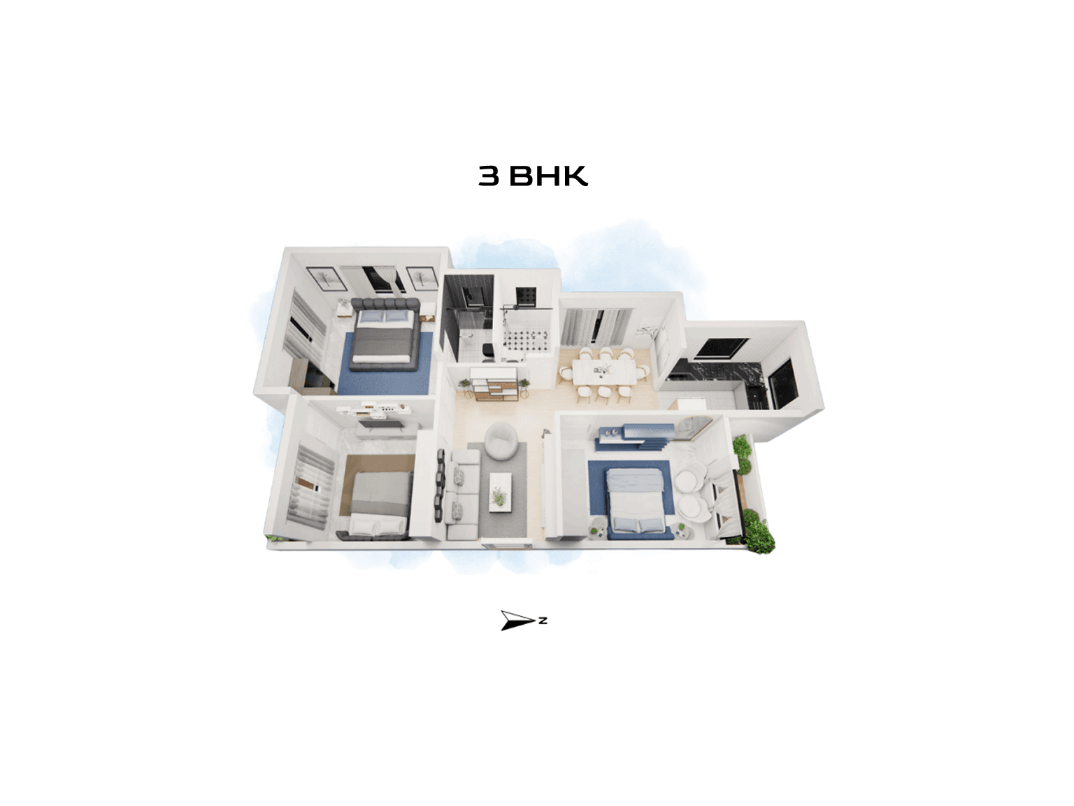 modern house interior with large windows