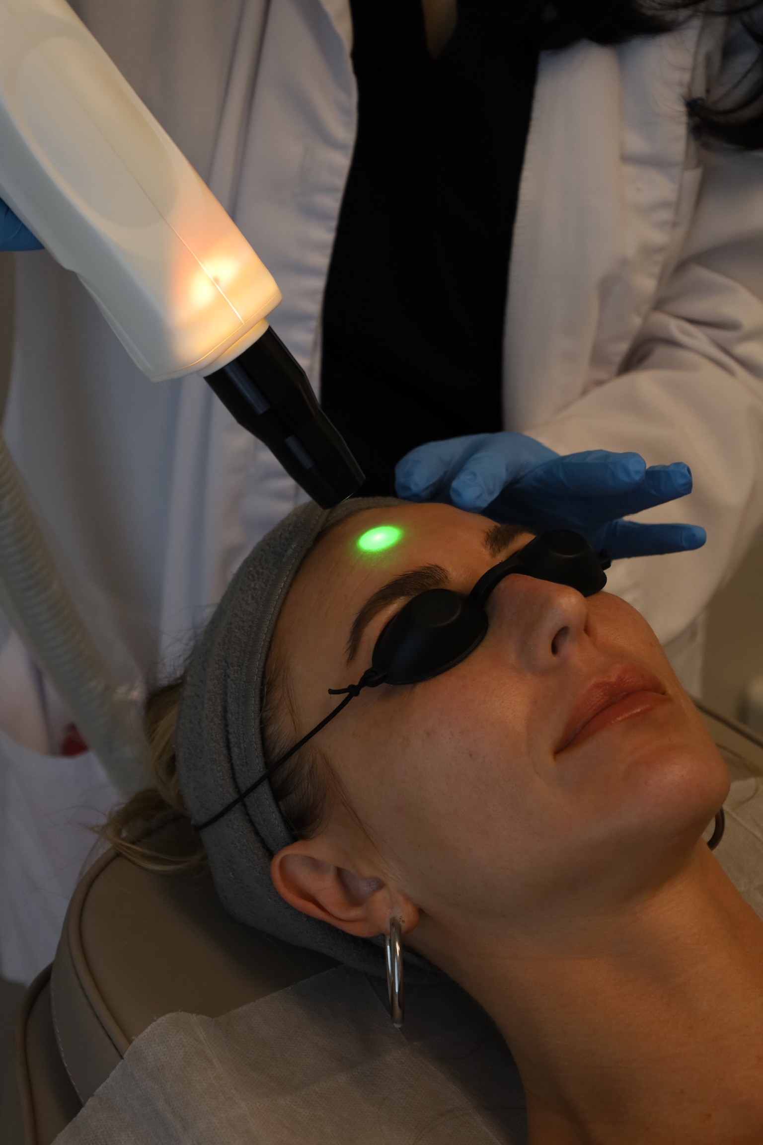 Marie Shelley Laser and Medspa Patient having a laser treatment