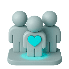 Gray clipboard with a document and teal magnifying glass overlay