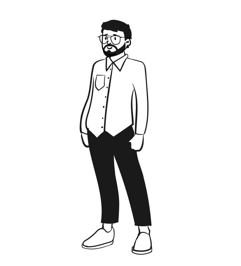 Portrait of man looking to the right