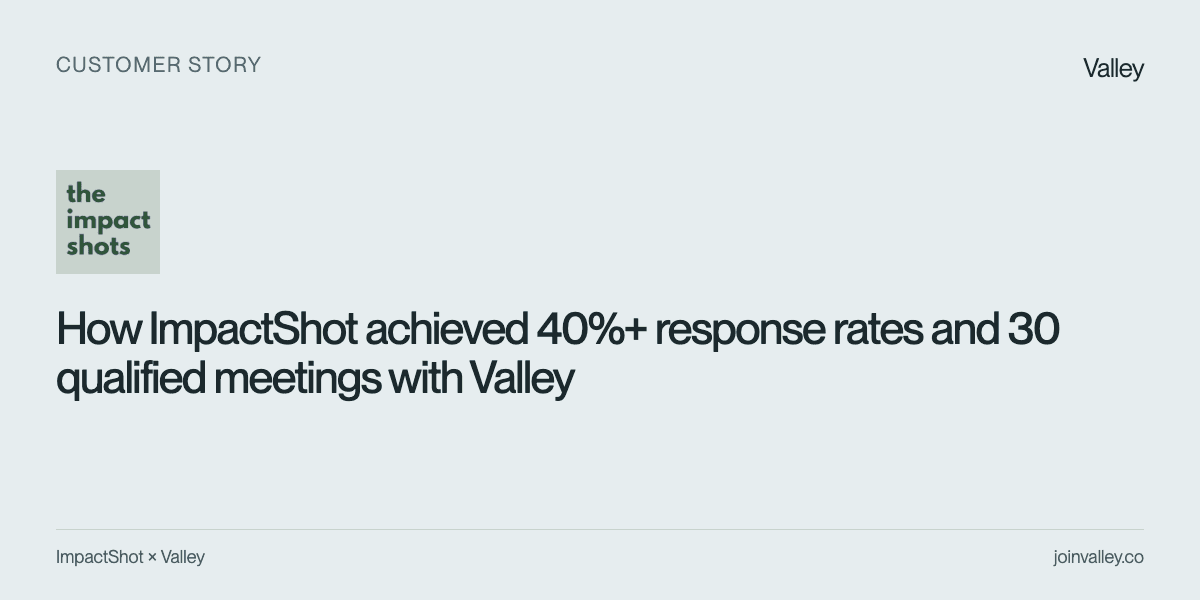 ImpactShot customer story: How ImpactShot achieved 40%+ response rates and 30 qualified meetings with Valley