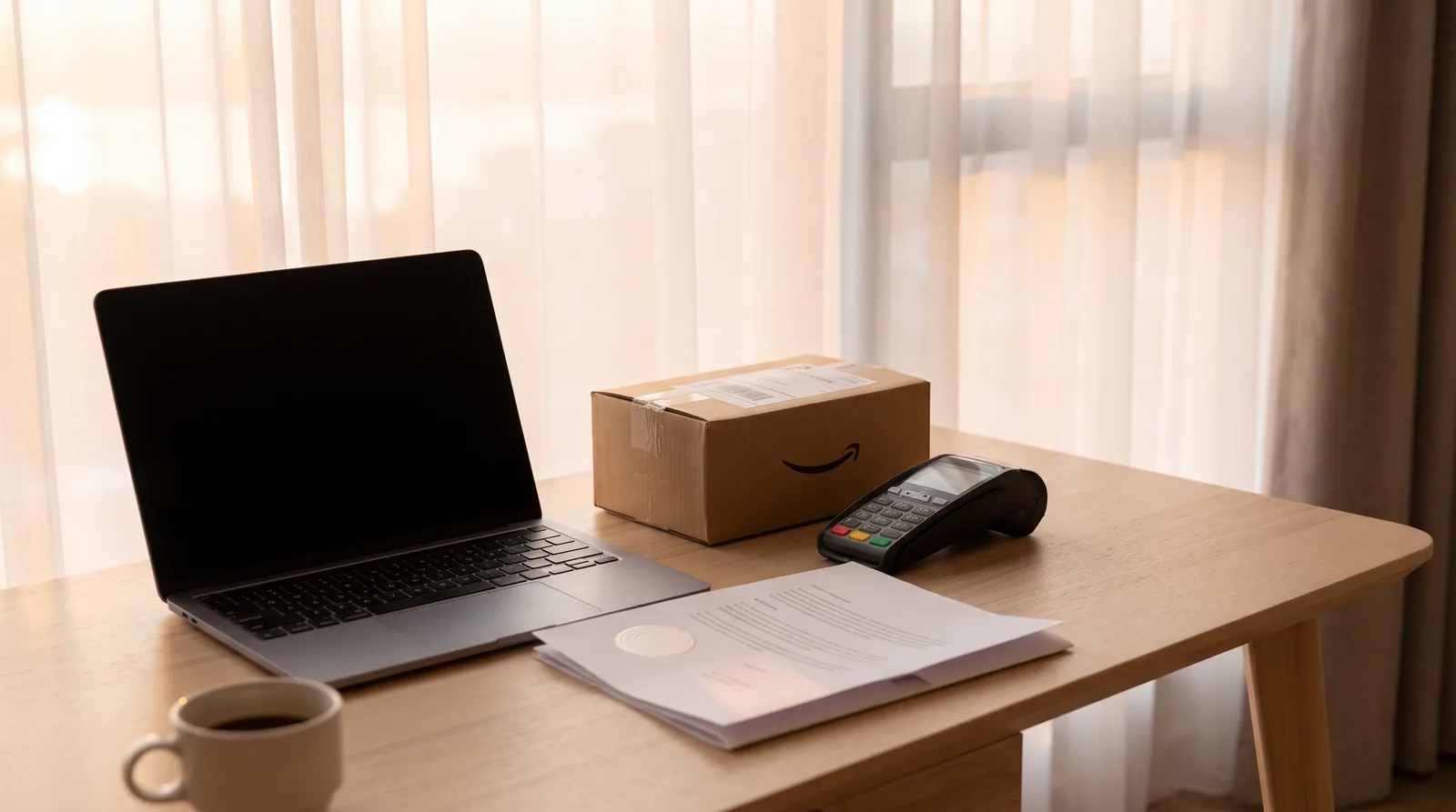 Can You Sell on a Marketplace Under Your Own License beside an online store on a laptop and a card payment terminal