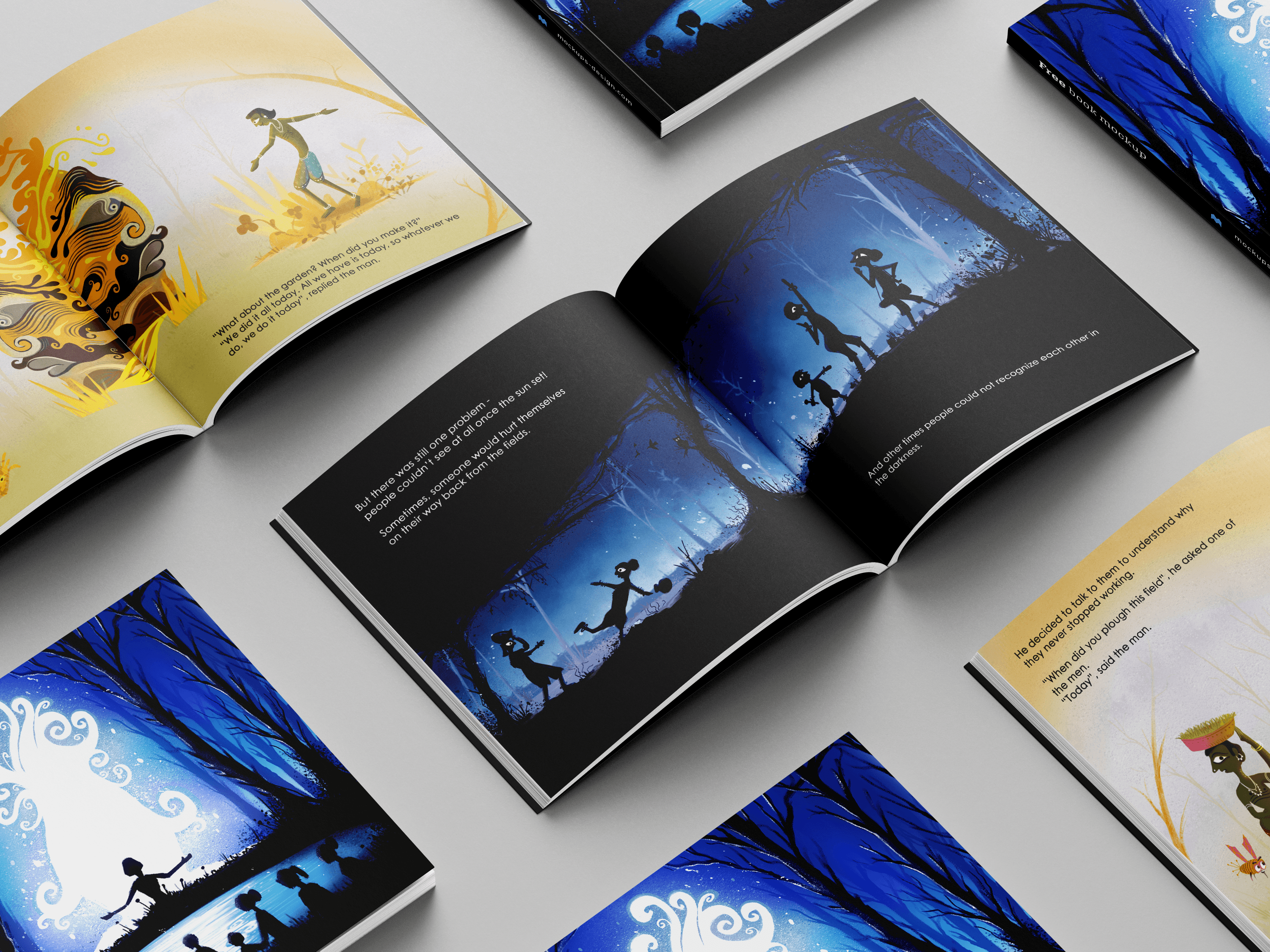 Image of illustration on book and publications using digital painting