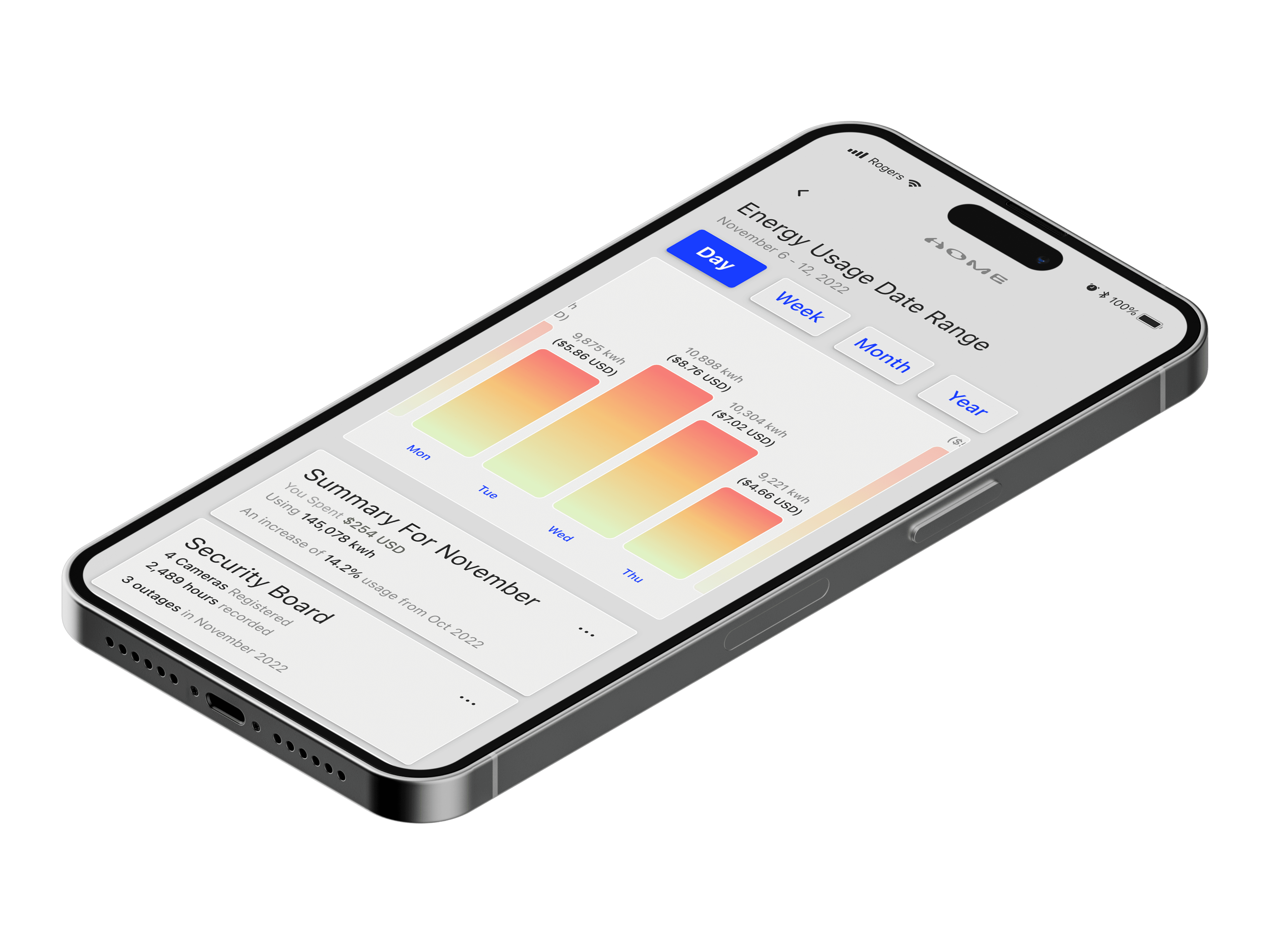 iphone mockup for a home managing app