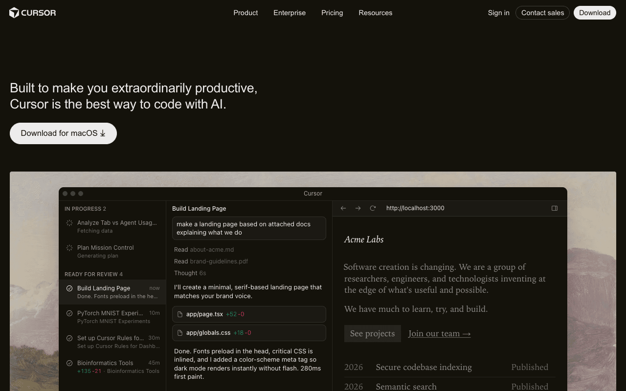 Cursor екранна снимка