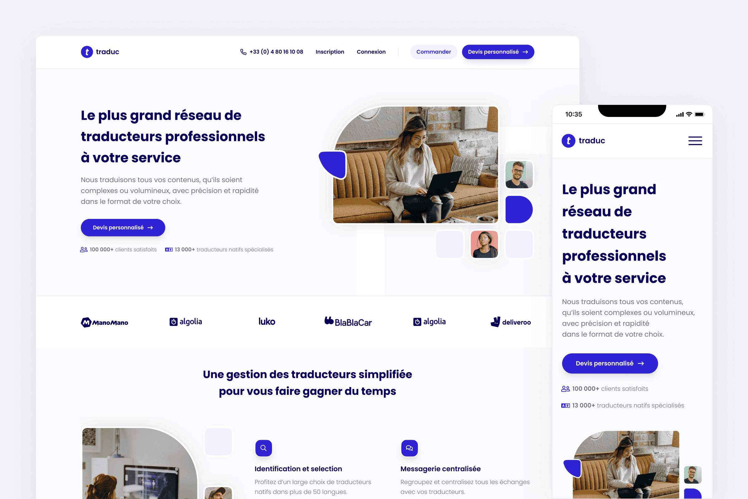 Traduc landing page