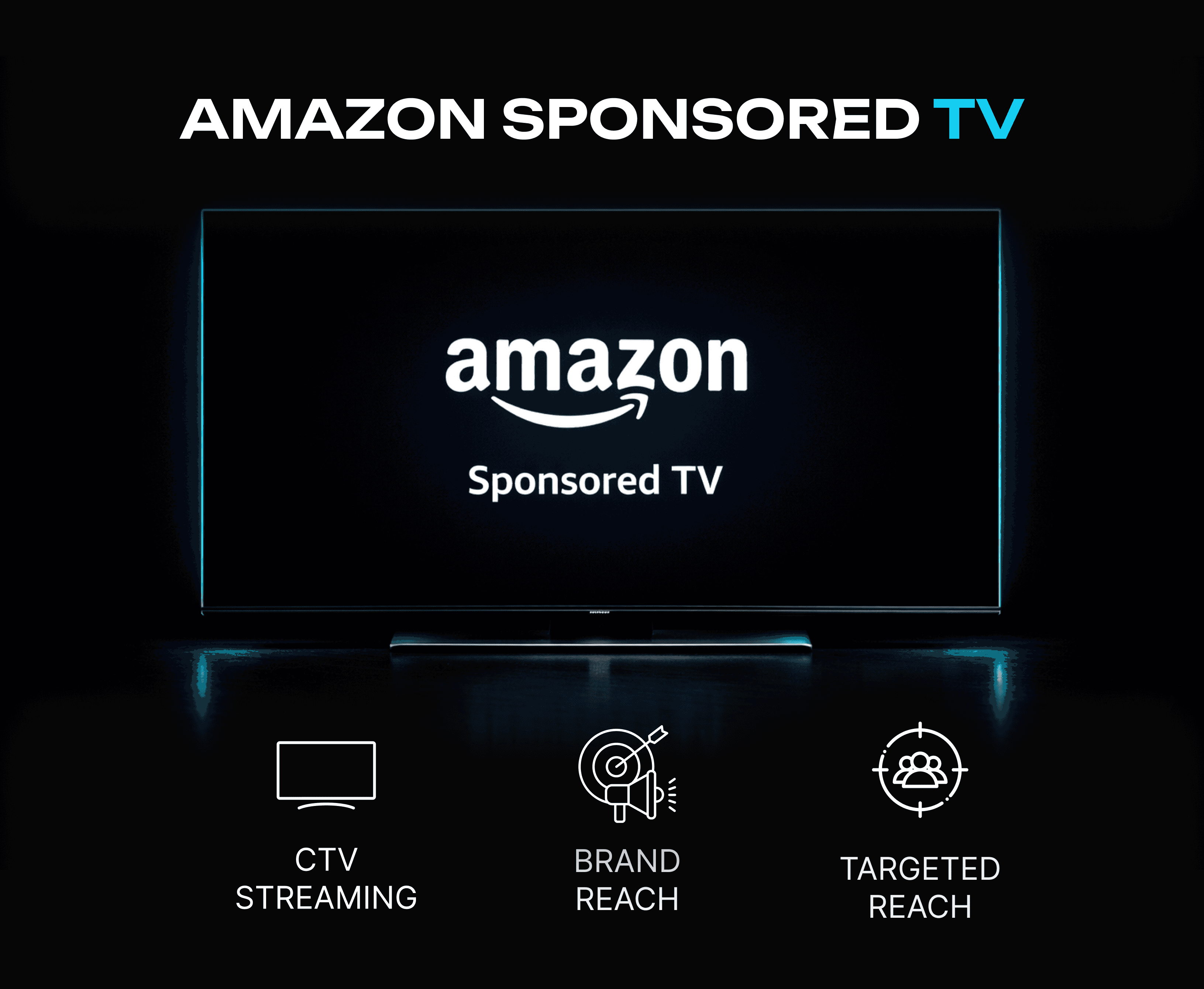 People watching Amazon Sponsored TV on a large screen in a cozy living room setting with snacks on the table
