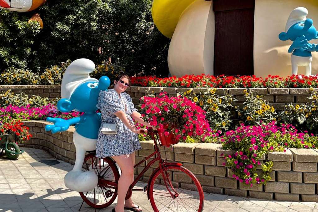smurfs in the dubai miracle garden